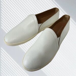 Sun + Stone Women’s Mariam White Snake Textured Slip-On Sneakers 10M